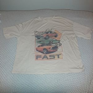XL cream car T-shirts from Shein